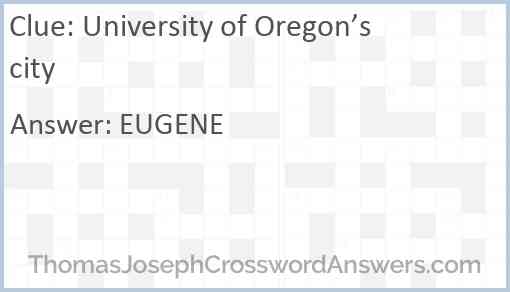 University of Oregon’s city Answer
