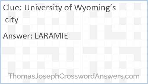 University of Wyoming’s city Answer