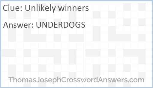 Unlikely winners Answer