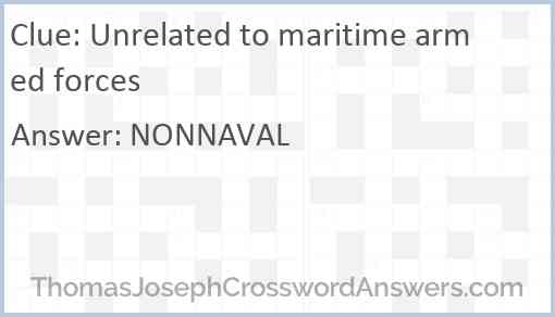 Unrelated to maritime armed forces Answer