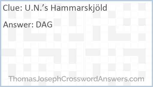 U.N.’s Hammarskjöld Answer