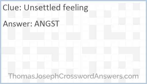 Unsettled feeling Answer