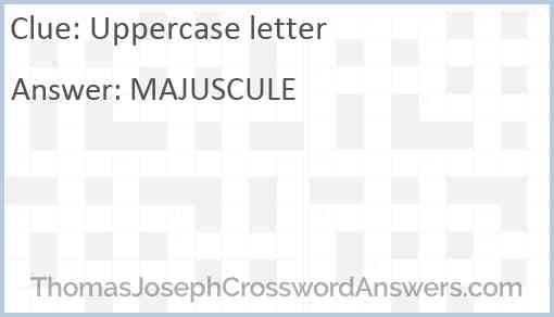 Uppercase letter Answer