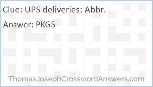 UPS deliveries: Abbr. Answer