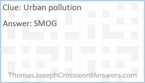 Urban pollution Answer