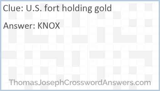U.S. fort holding gold Answer