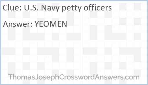 U.S. Navy petty officers Answer