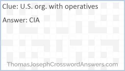 U.S. org. with operatives Answer
