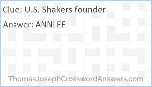 U.S. Shakers founder Answer