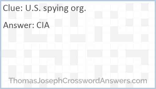 U.S. spying org. Answer