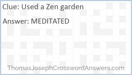 Used a Zen garden Answer