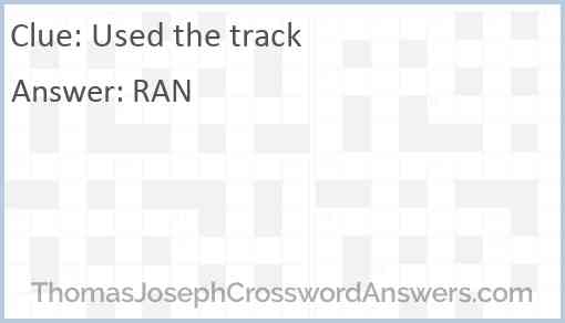 Used the track Answer
