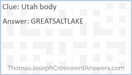 Utah body Answer