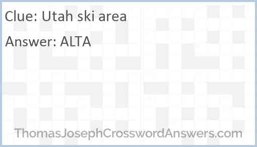 Utah ski area Answer