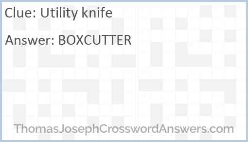 Utility knife Answer