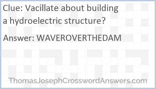 Vacillate about building a hydroelectric structure? Answer