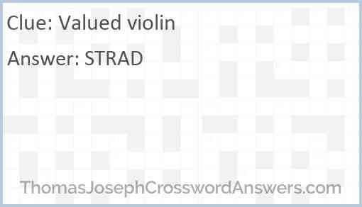 Valued violin Answer