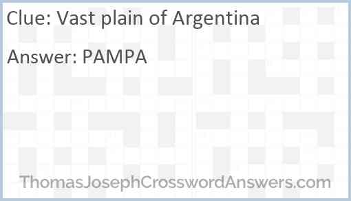 Vast plain of Argentina Answer