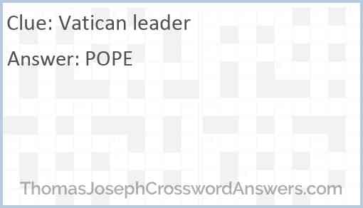 Vatican leader Answer