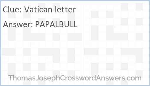 Vatican letter Answer