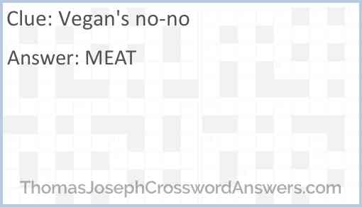 Vegan's no-no Answer