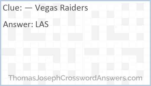 — Vegas Raiders Answer