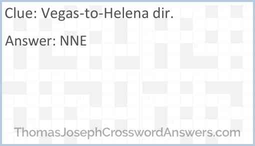 Vegas-to-Helena dir. Answer