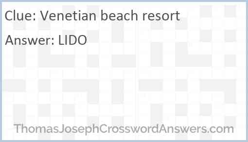 Venetian beach resort Answer