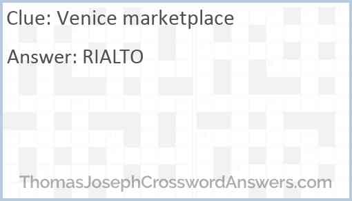 Venice marketplace Answer