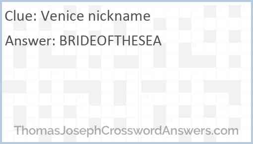 Venice nickname Answer