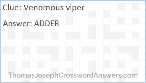 Venomous viper Answer