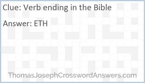 Verb ending in the Bible Answer