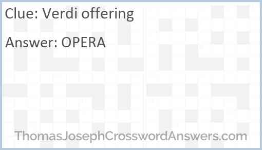 Verdi offering Answer