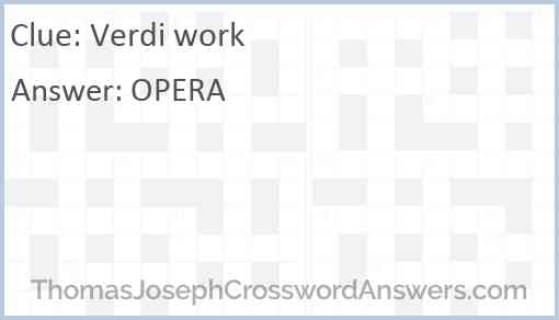 Verdi work Answer