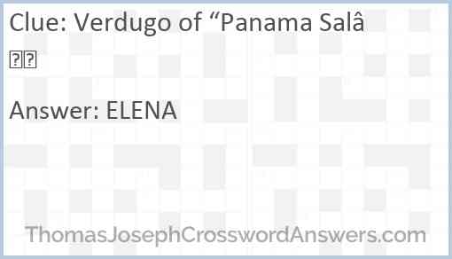 Verdugo of “Panama Sal” Answer