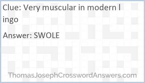 Very muscular in modern lingo Answer