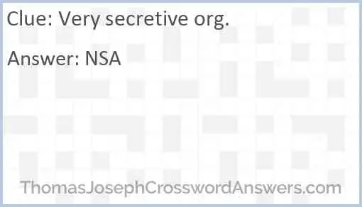 Very secretive org. Answer