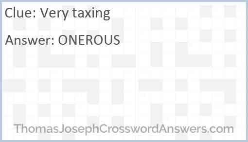 Very taxing Answer