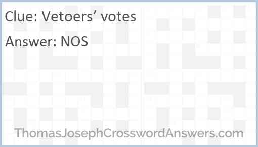 Vetoers’ votes Answer