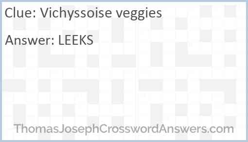 Vichyssoise veggies Answer