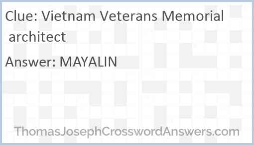 Vietnam Veterans Memorial architect Answer