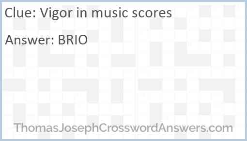Vigor in music scores Answer