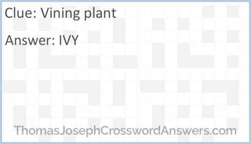 Vining plant Answer