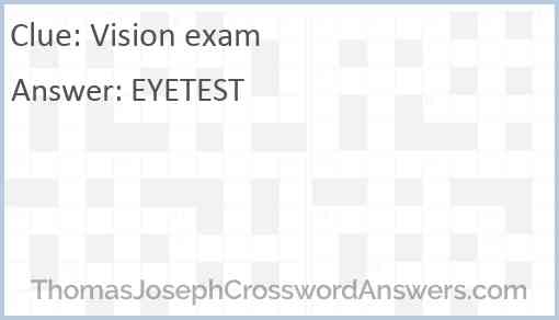 Vision exam Answer
