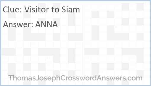 Visitor to Siam Answer