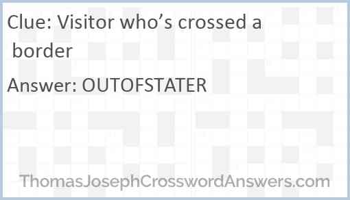 Visitor who’s crossed a border Answer