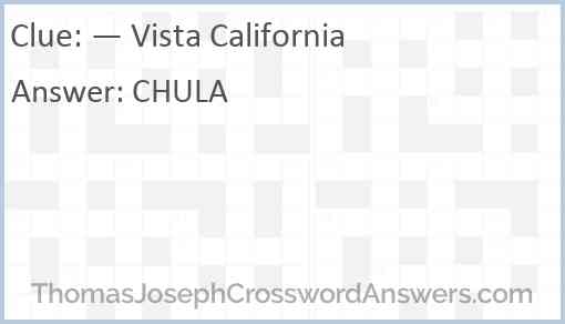 — Vista California Answer