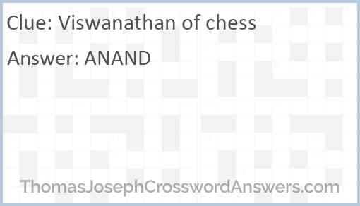 Viswanathan of chess Answer