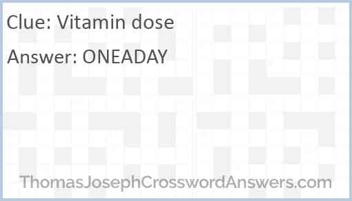 Vitamin dose Answer