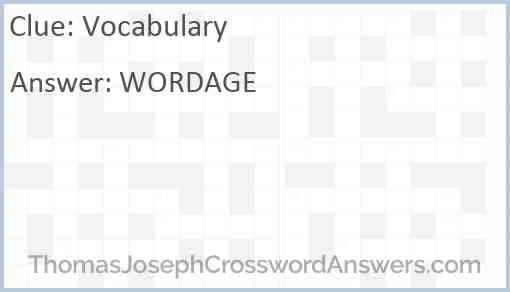 Vocabulary Answer